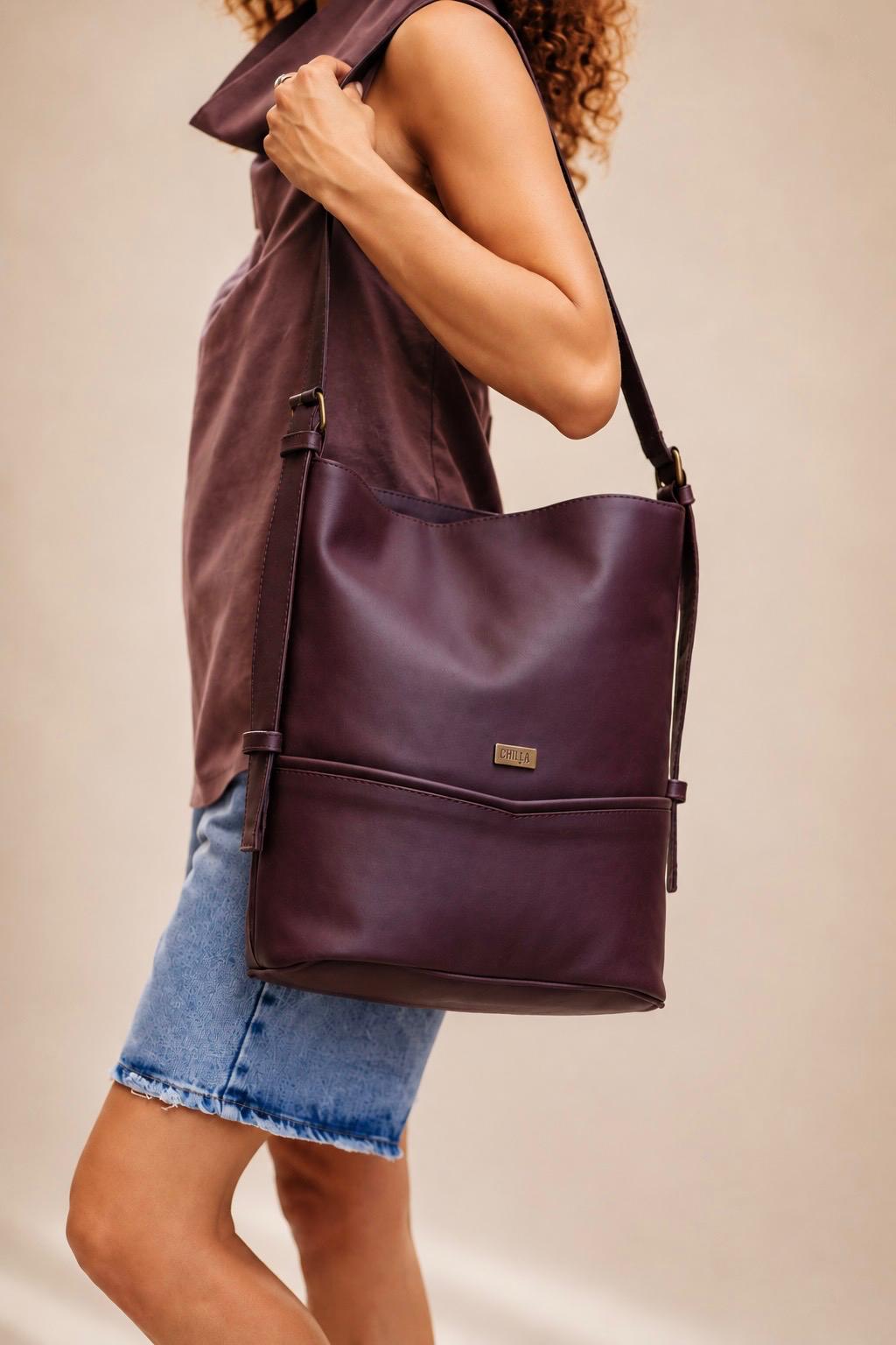 Chocolate Brown Large Bucket Side Bag