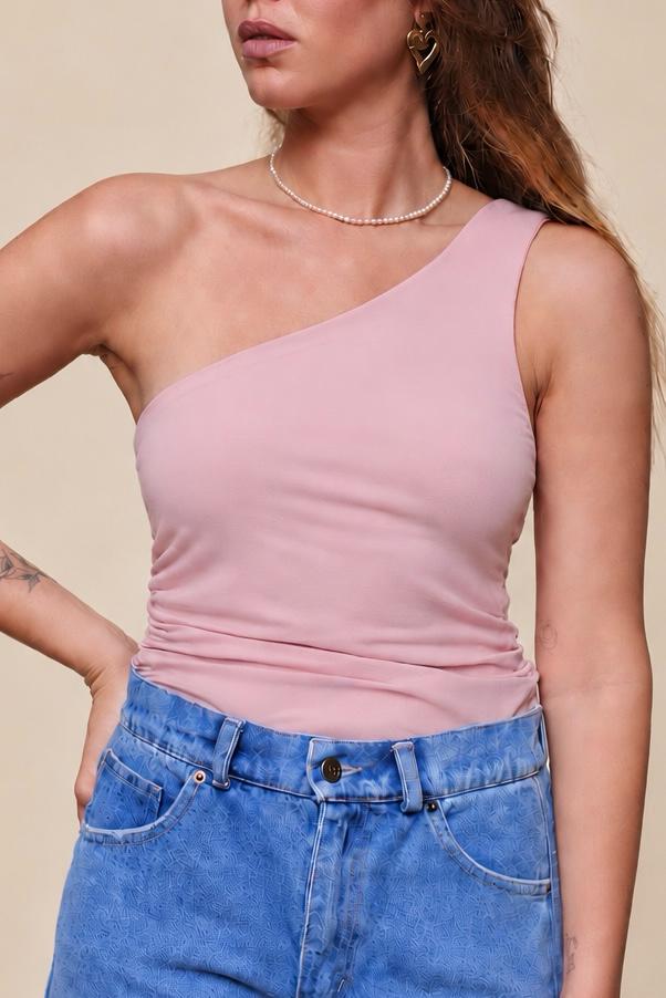 One Shoulder Top – Pink