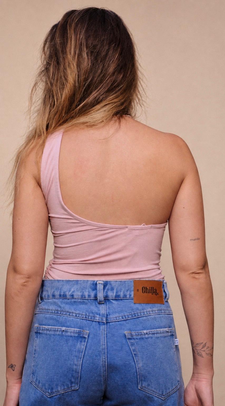 One Shoulder Top – Pink