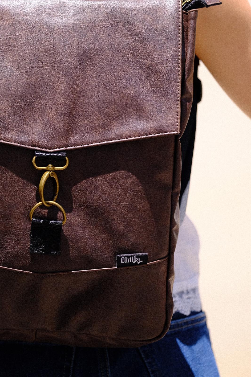 Brown Leather-Like Mini Students Backpack