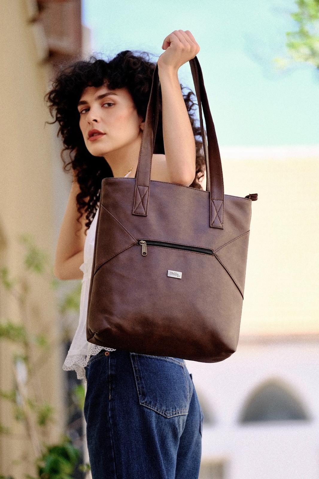 Retro Brown Large Tommy Side Bag