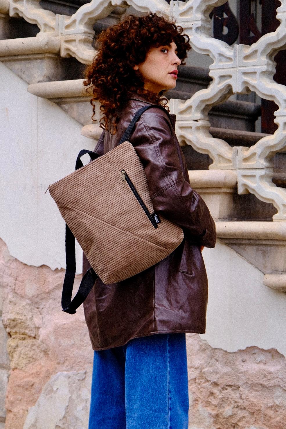 Light Brown Corduroy Reut Bag