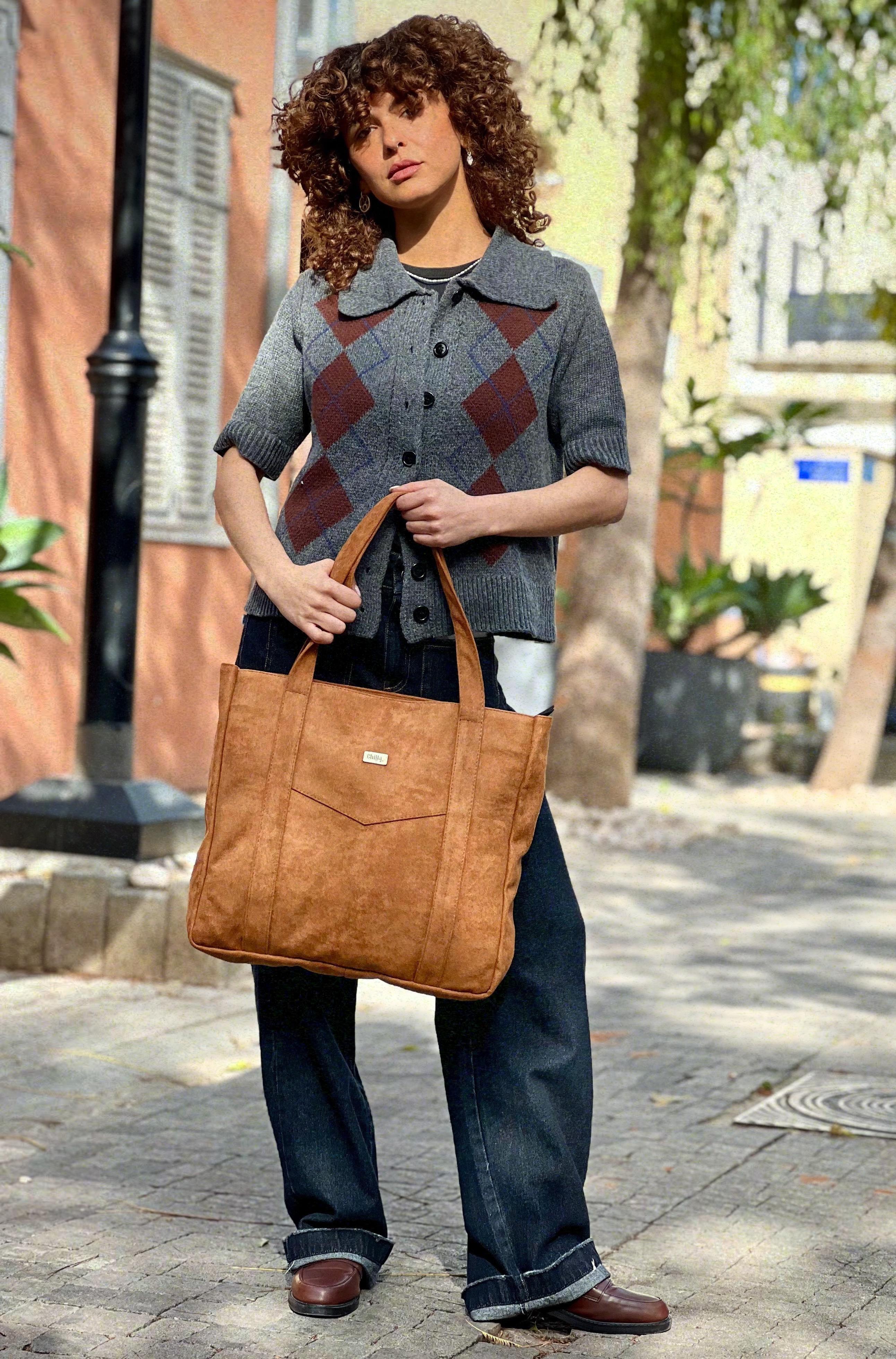Ginger Suede-Like NOKO Large Side Bag