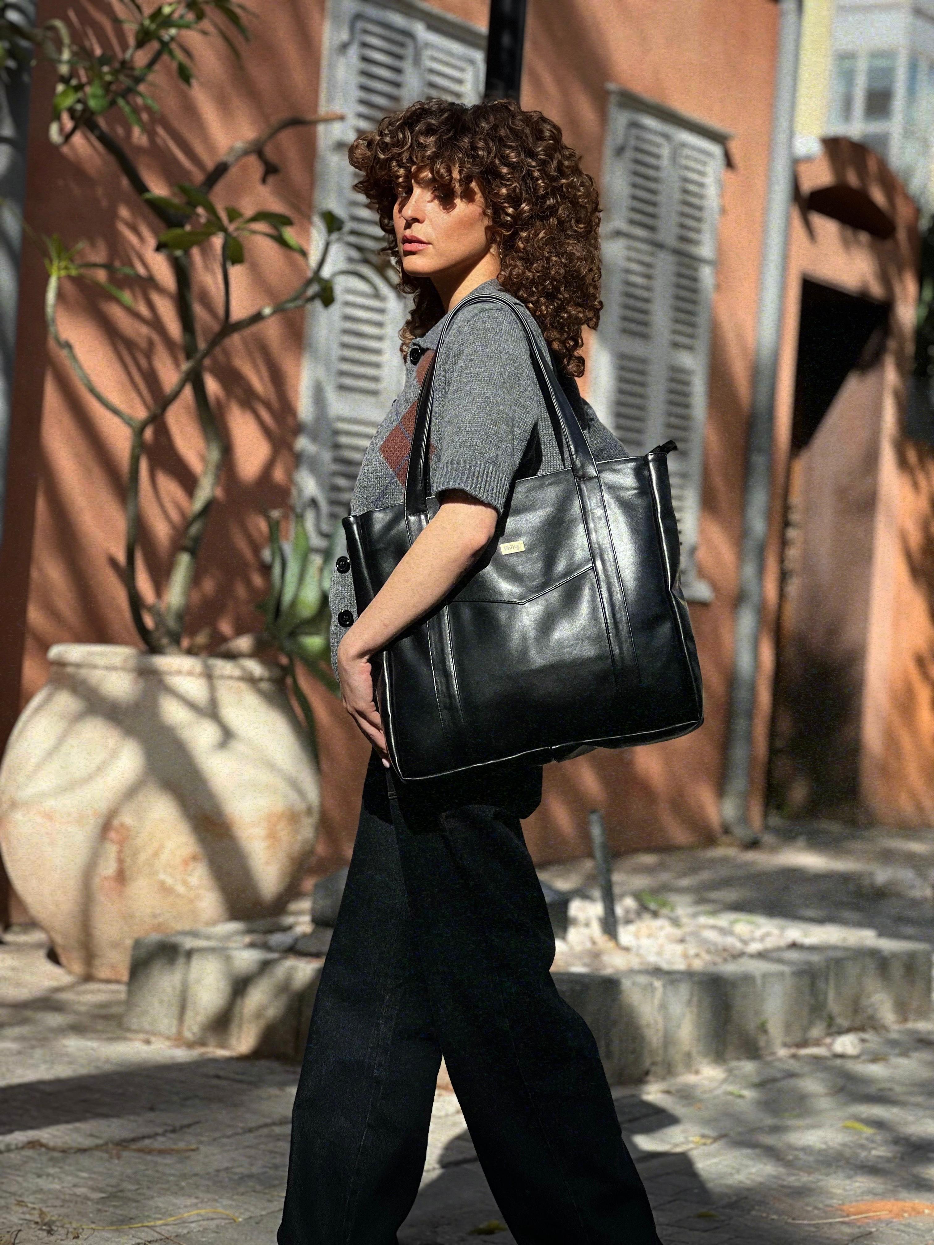 Shiny Black NOKO Large Side Bag