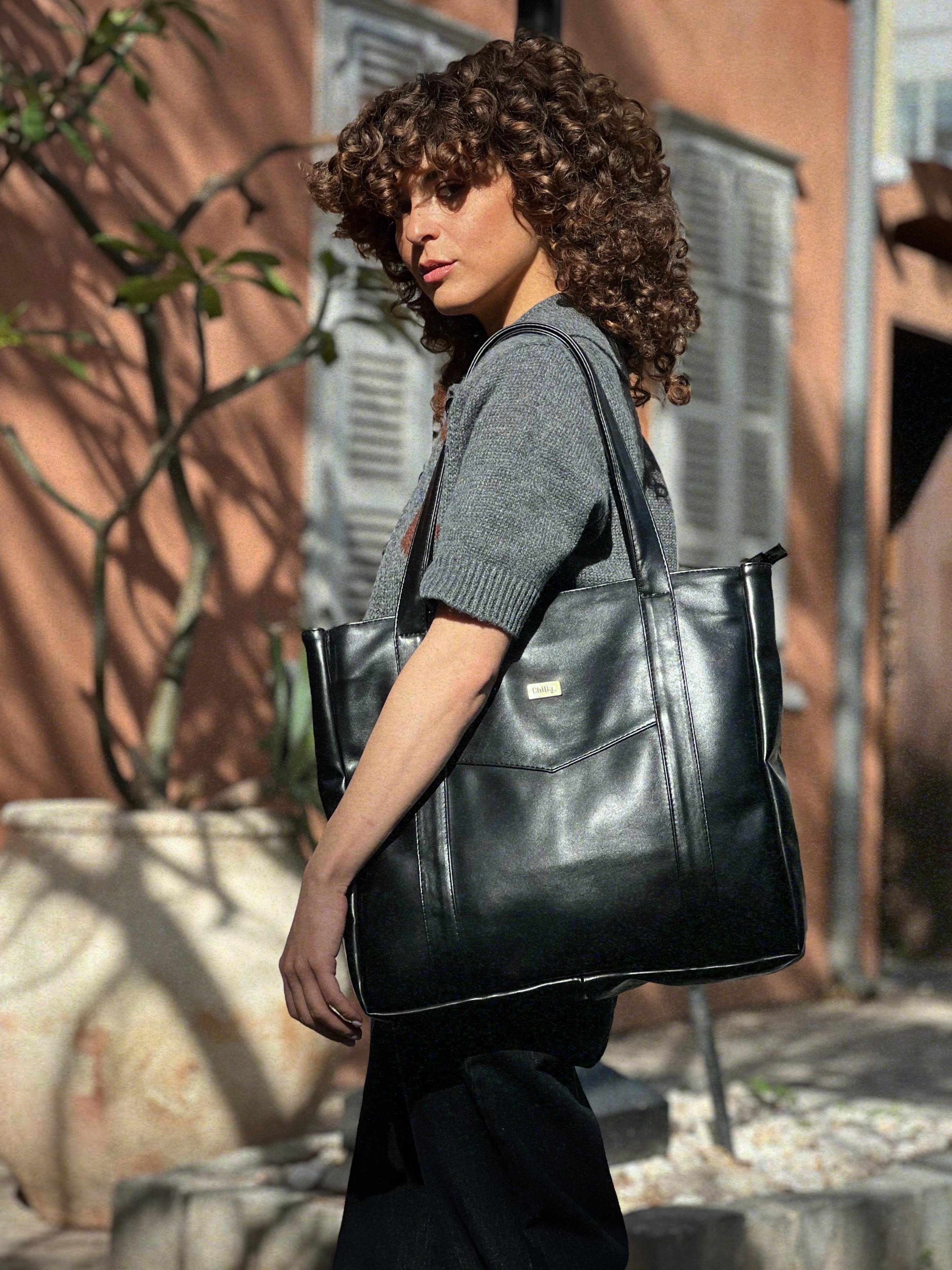 Shiny Black NOKO Large Side Bag
