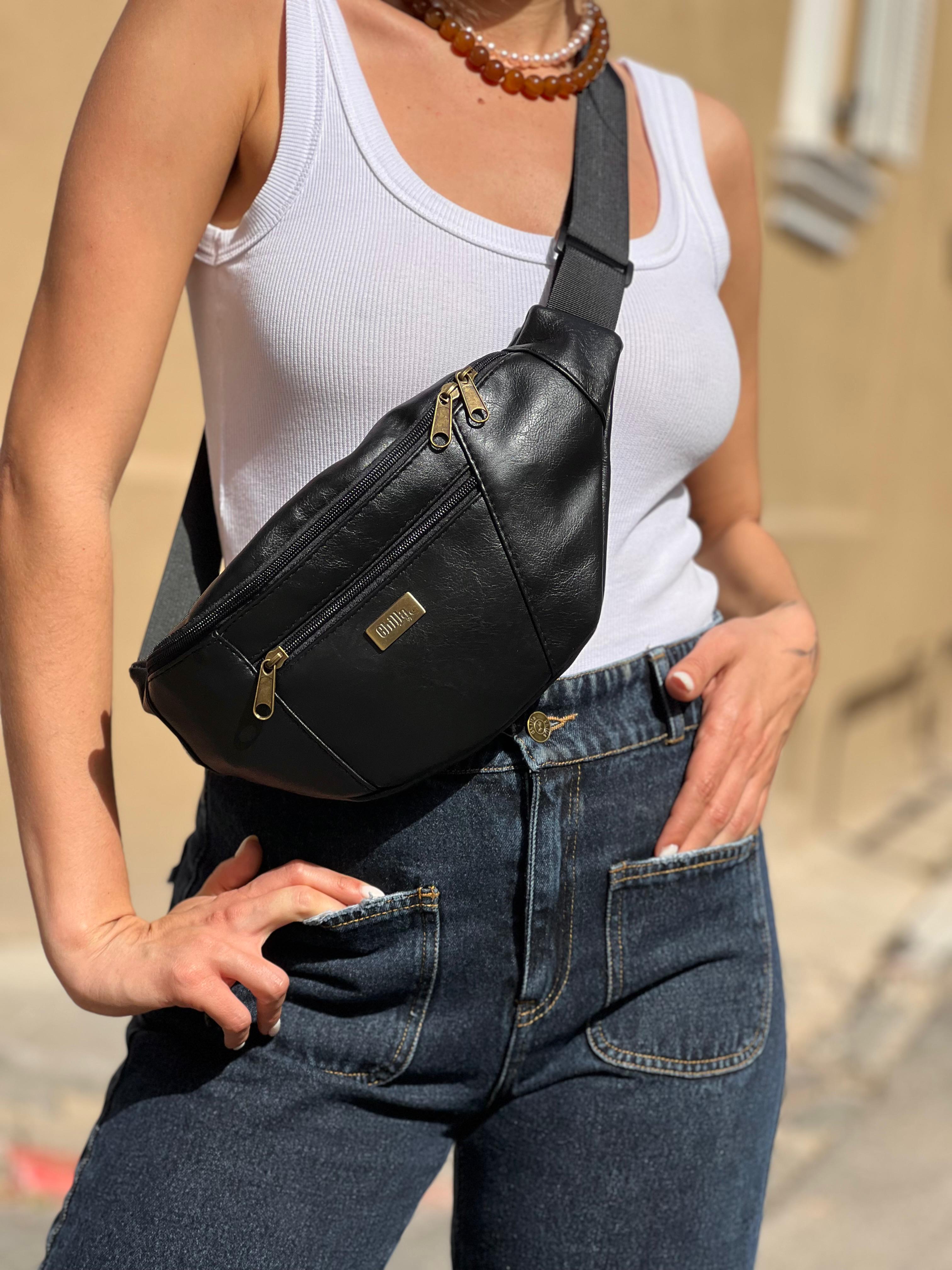 Black Retro Large Roni Fanny Pack