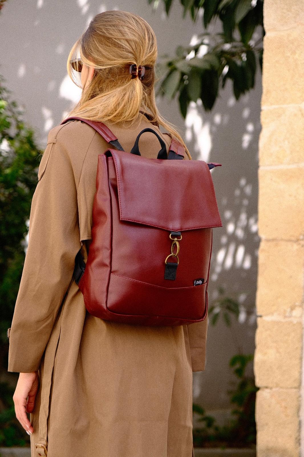 Shiny Burgundy Medium Students Backpack