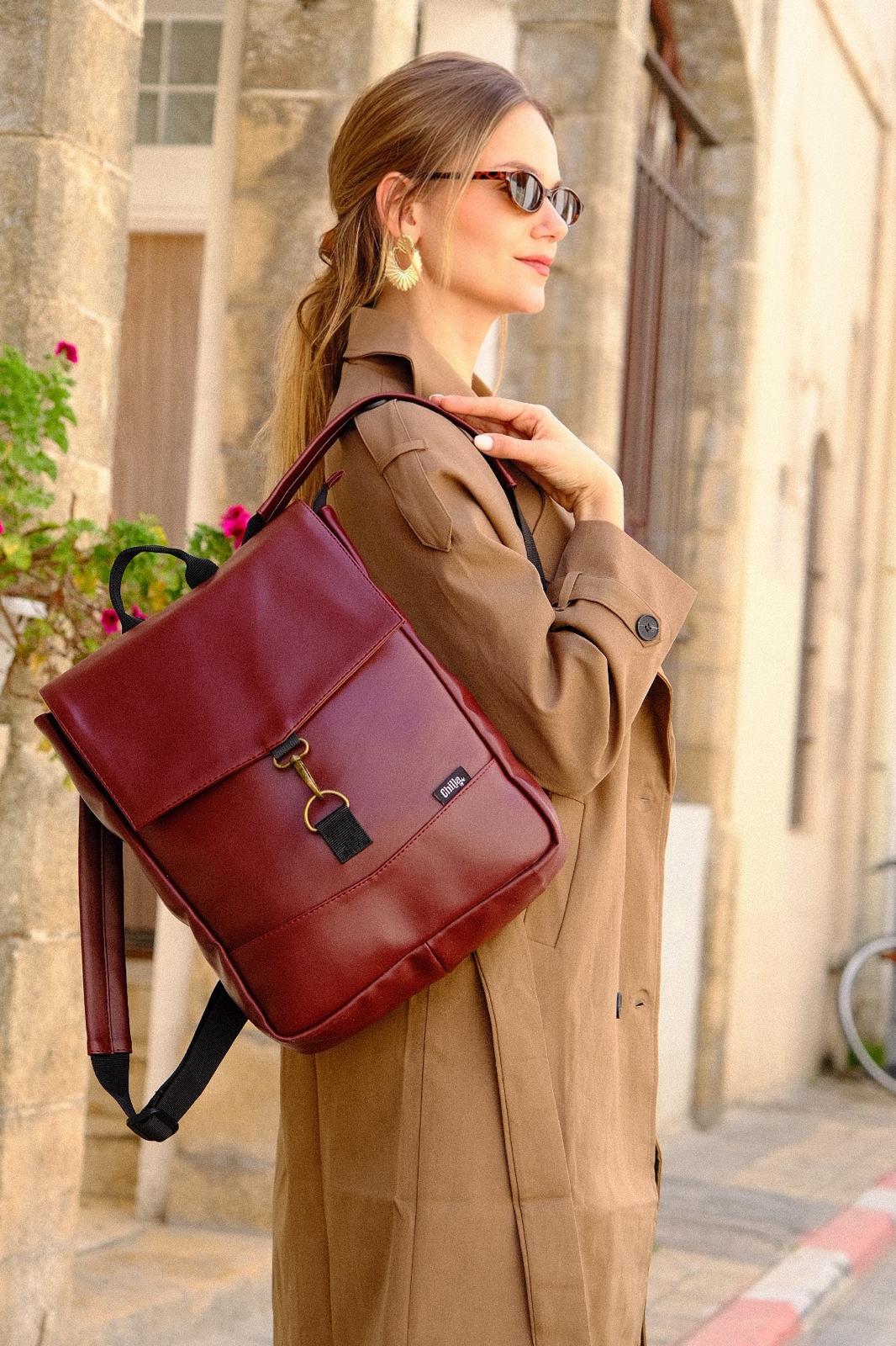 Shiny Burgundy Medium Students Backpack
