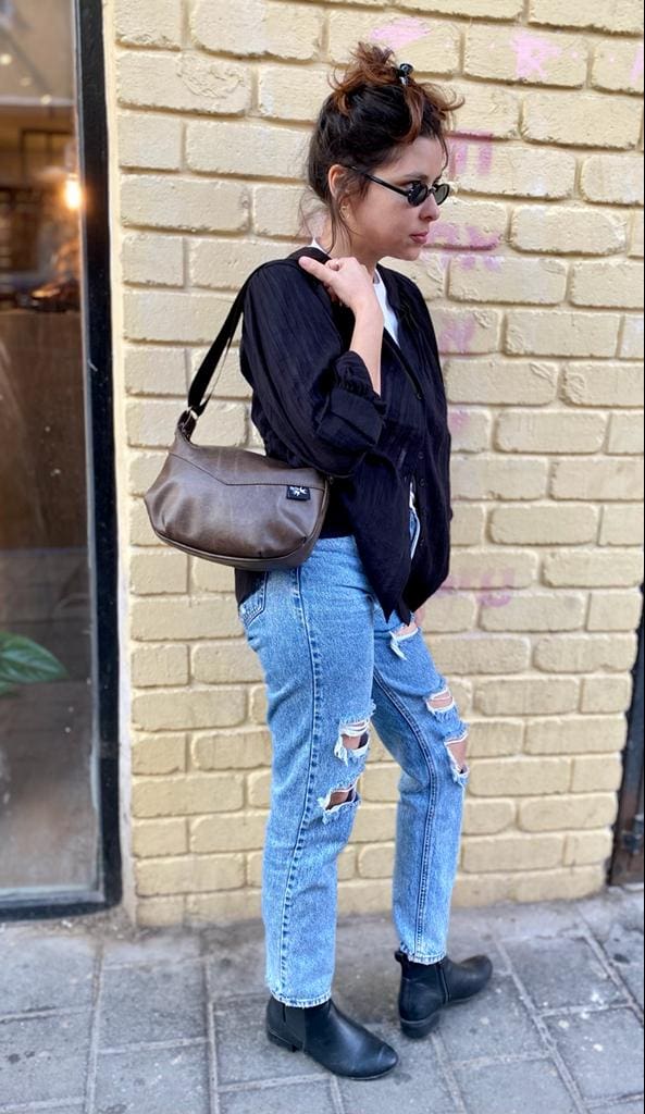 Stunning Brown Leather-Like Vital Side Bag