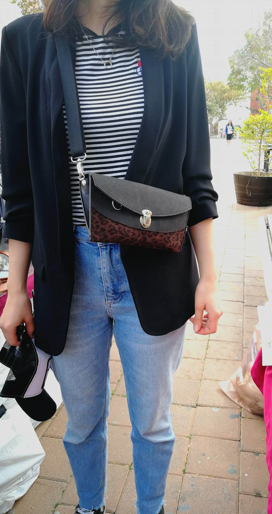 Jacob side bag/clutch black - speckled