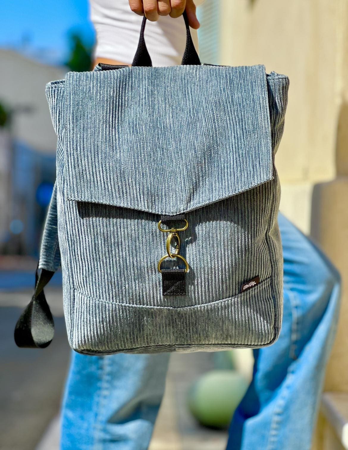 סטודנטס בינוני כחול-אפור קורדרוי