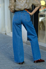 Light Blue Wide Leg Long Jeans