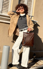 Brown Vegan Leather Reut Bag