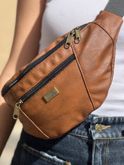 Purple Brown Vegan Leather Large Roni Fanny Pack