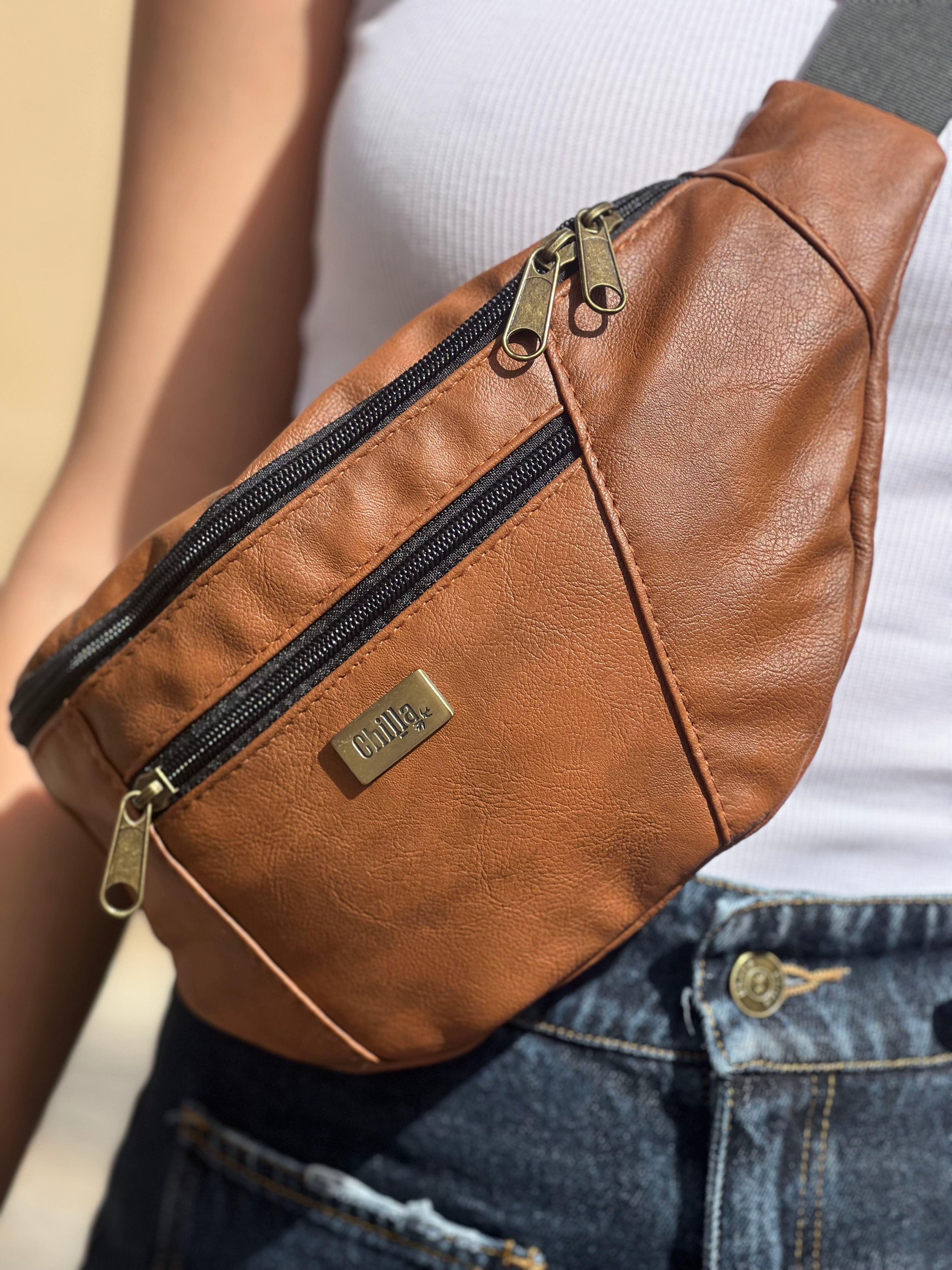 Purple Brown Vegan Leather Large Roni Fanny Pack