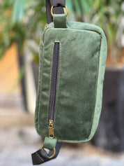 '' Antique Green Vegan Leather Lawrence Fanny Pack