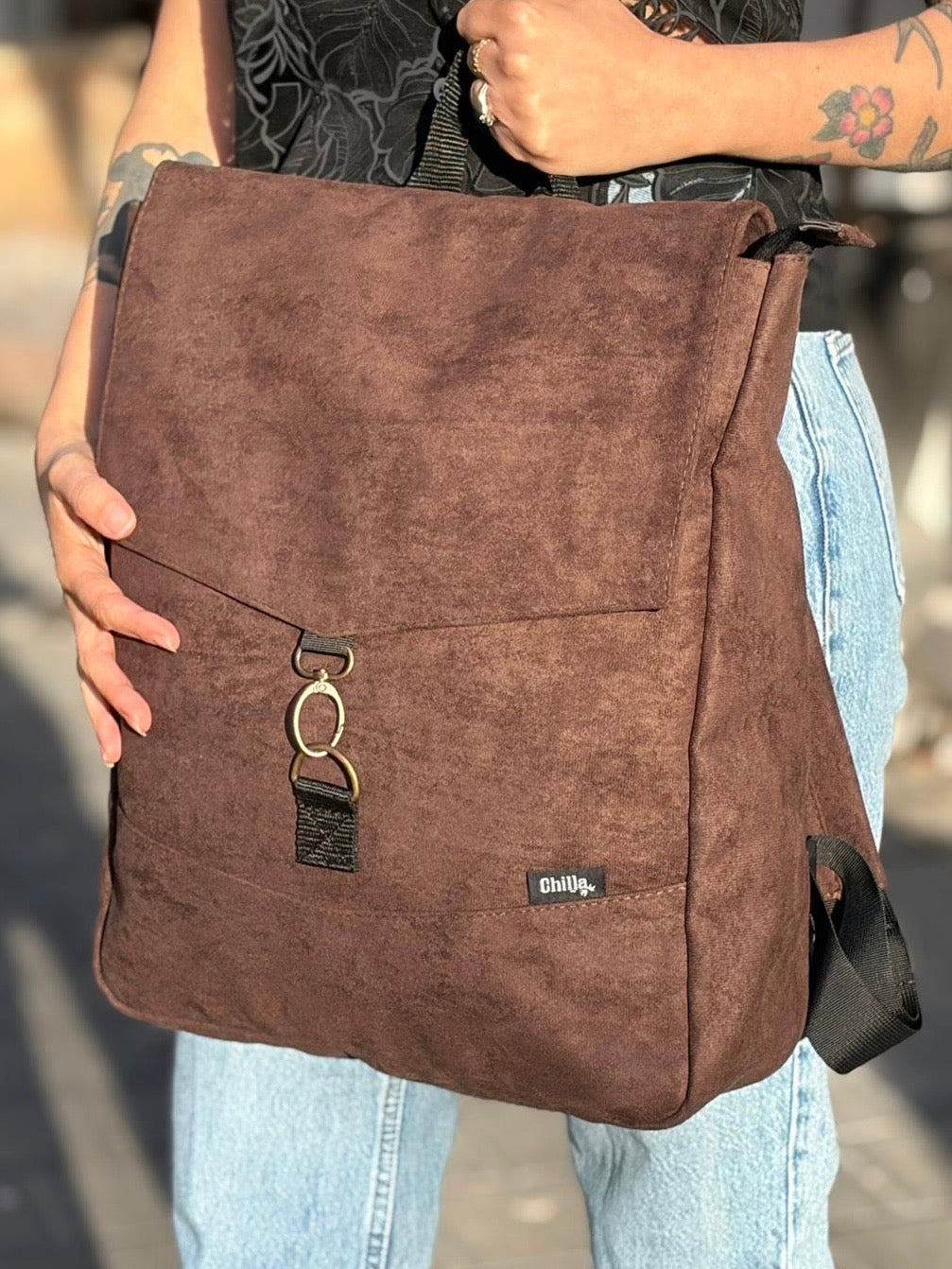 Large Earth Brown Students Backpack