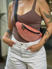 Roni Pink Corduroy Fanny Pack