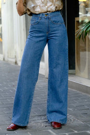 Light Blue Wide Leg Long Jeans