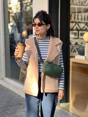 '' Antique Green Vegan Leather Lawrence Fanny Pack