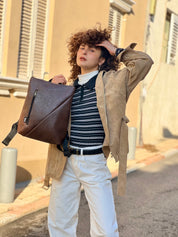 Brown Vegan Leather Reut Bag