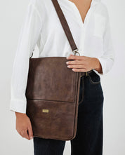 Retro Brown Laptop Case with Removable Strap