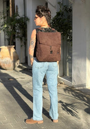 Large Earth Brown Students Backpack