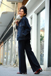 Light Blue Wide Leg Long Jeans