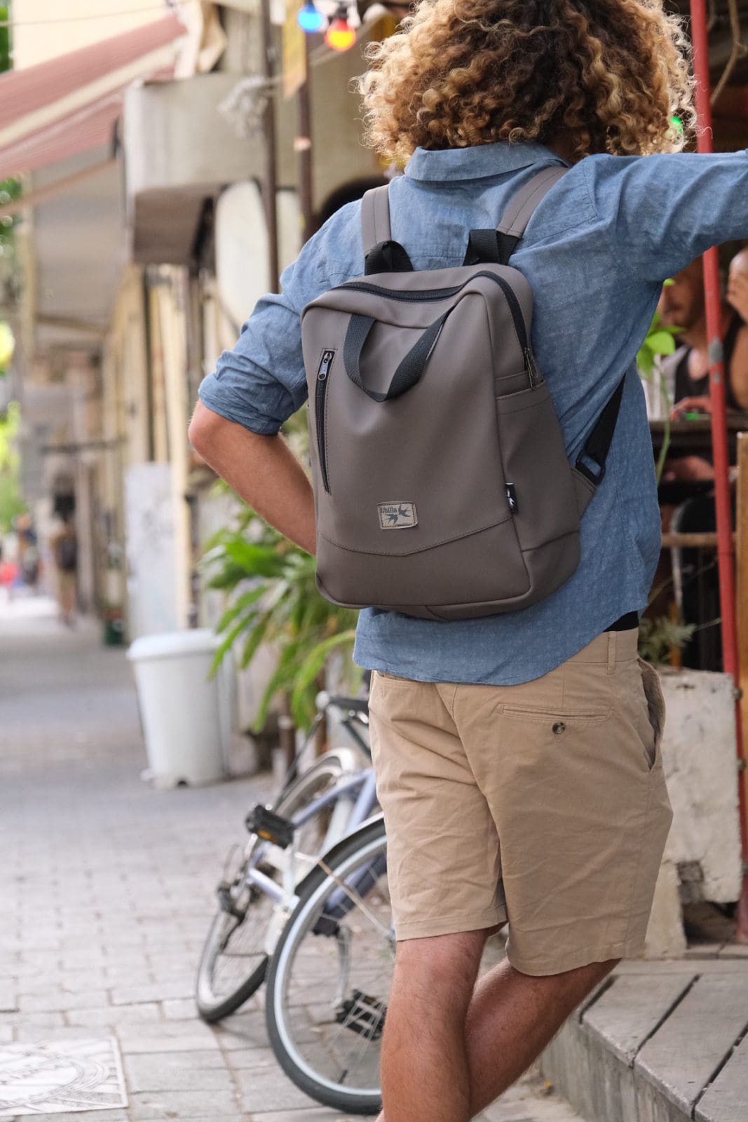 Brown nubuck-like nacho bag