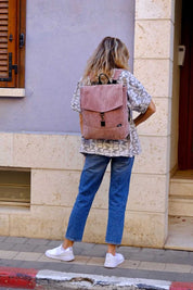 תיק סטודנטס גדול ורוד עתיק קורדרוי