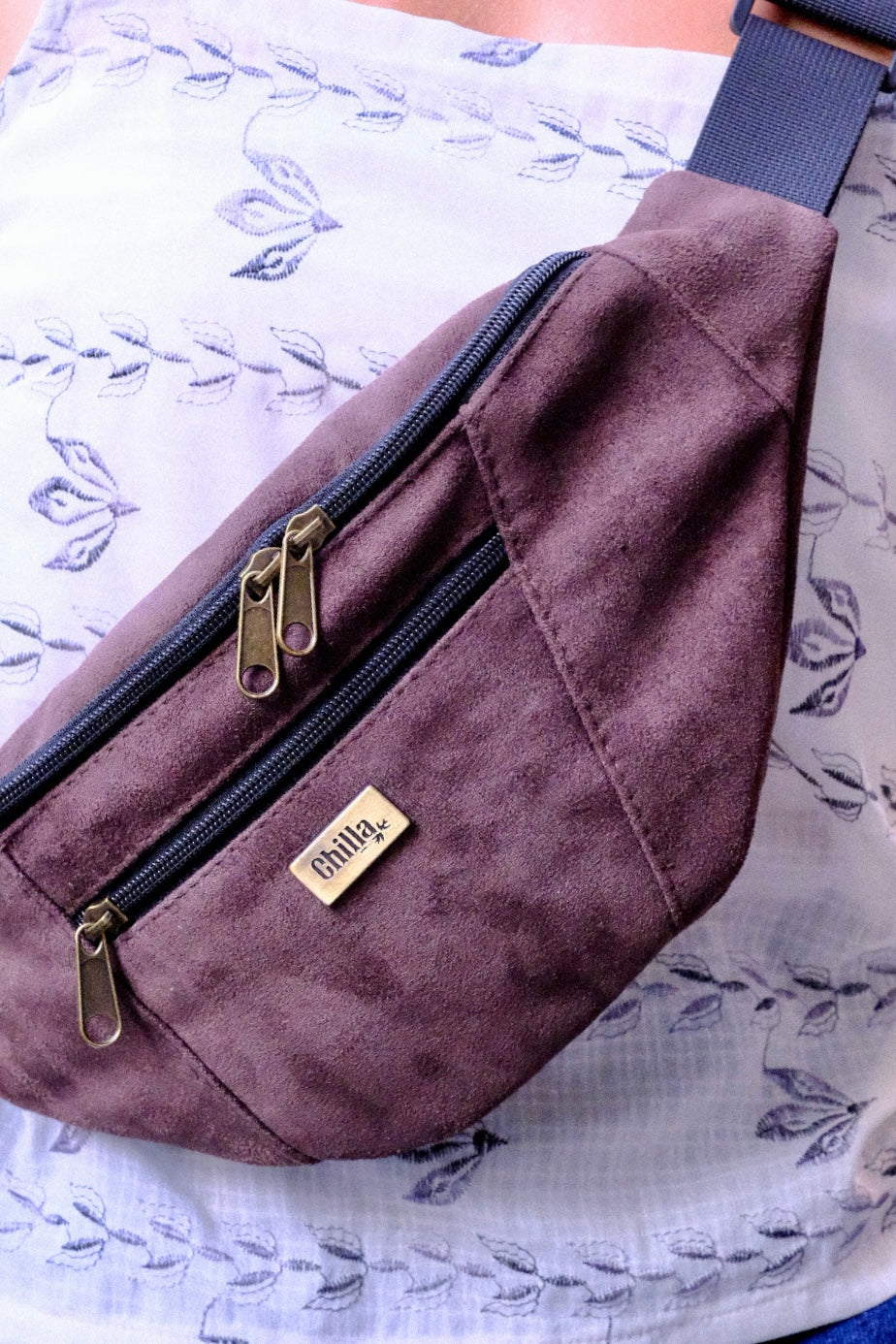 Brown Suede-Like Large Roni Fanny Pack