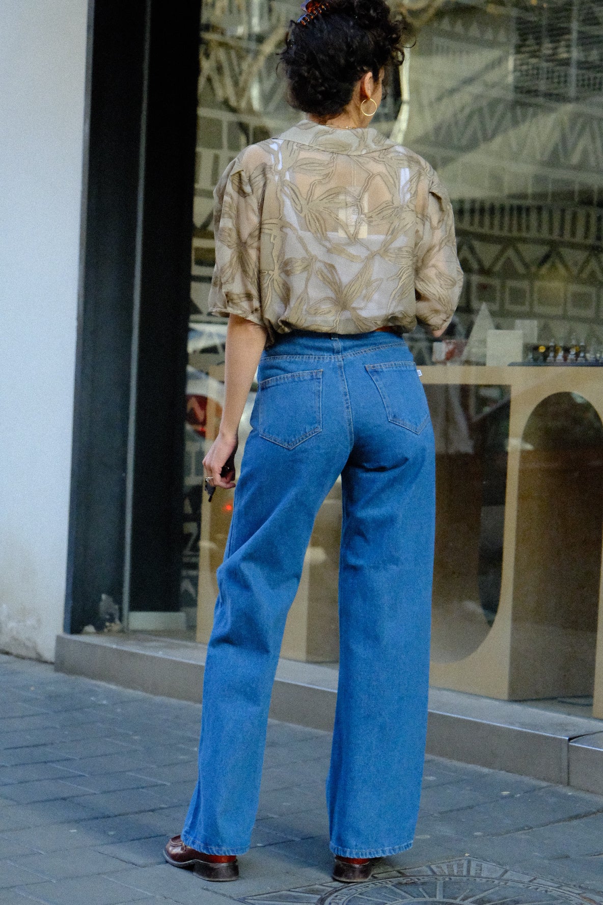 Light Blue Wide Leg Long Jeans