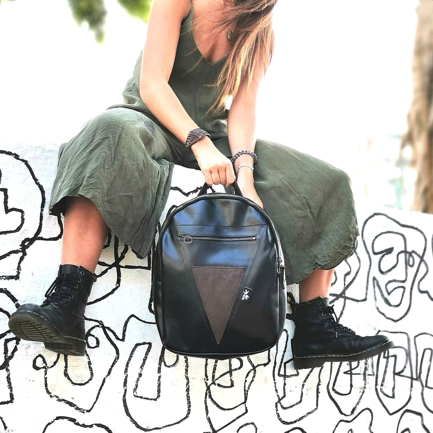 "Tal" bag black with brown