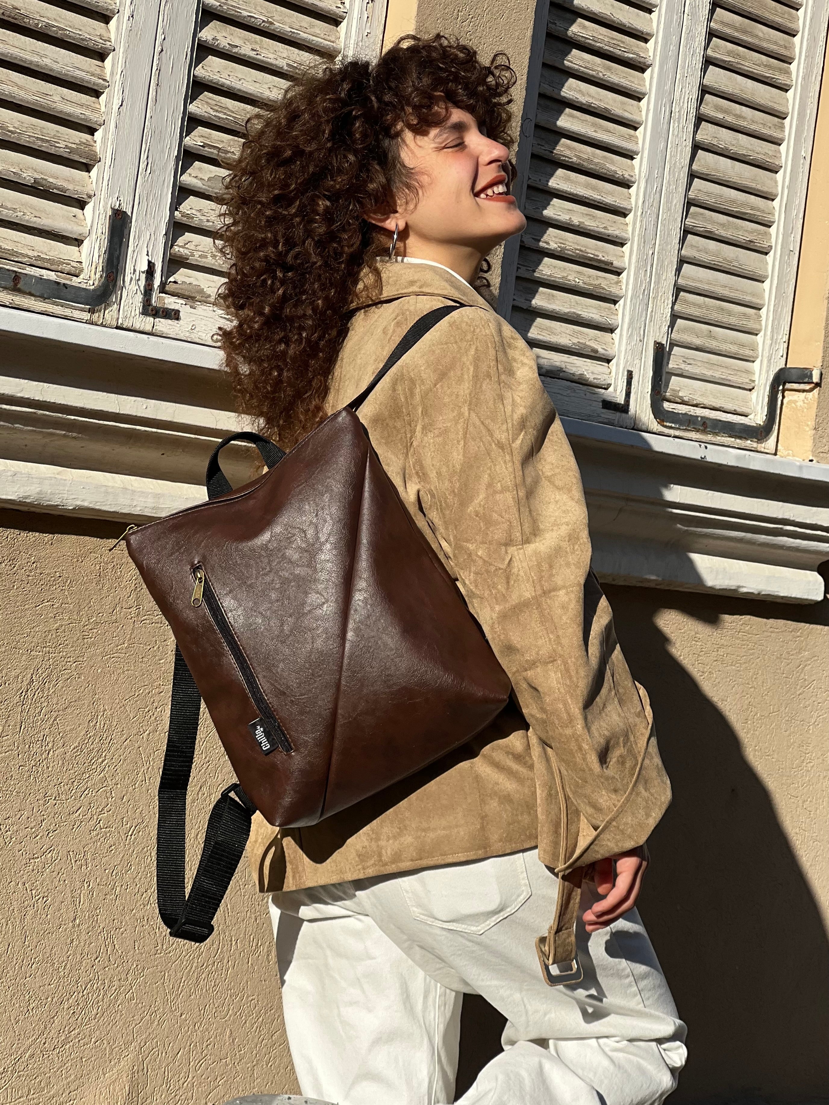 Brown Vegan Leather Reut Bag