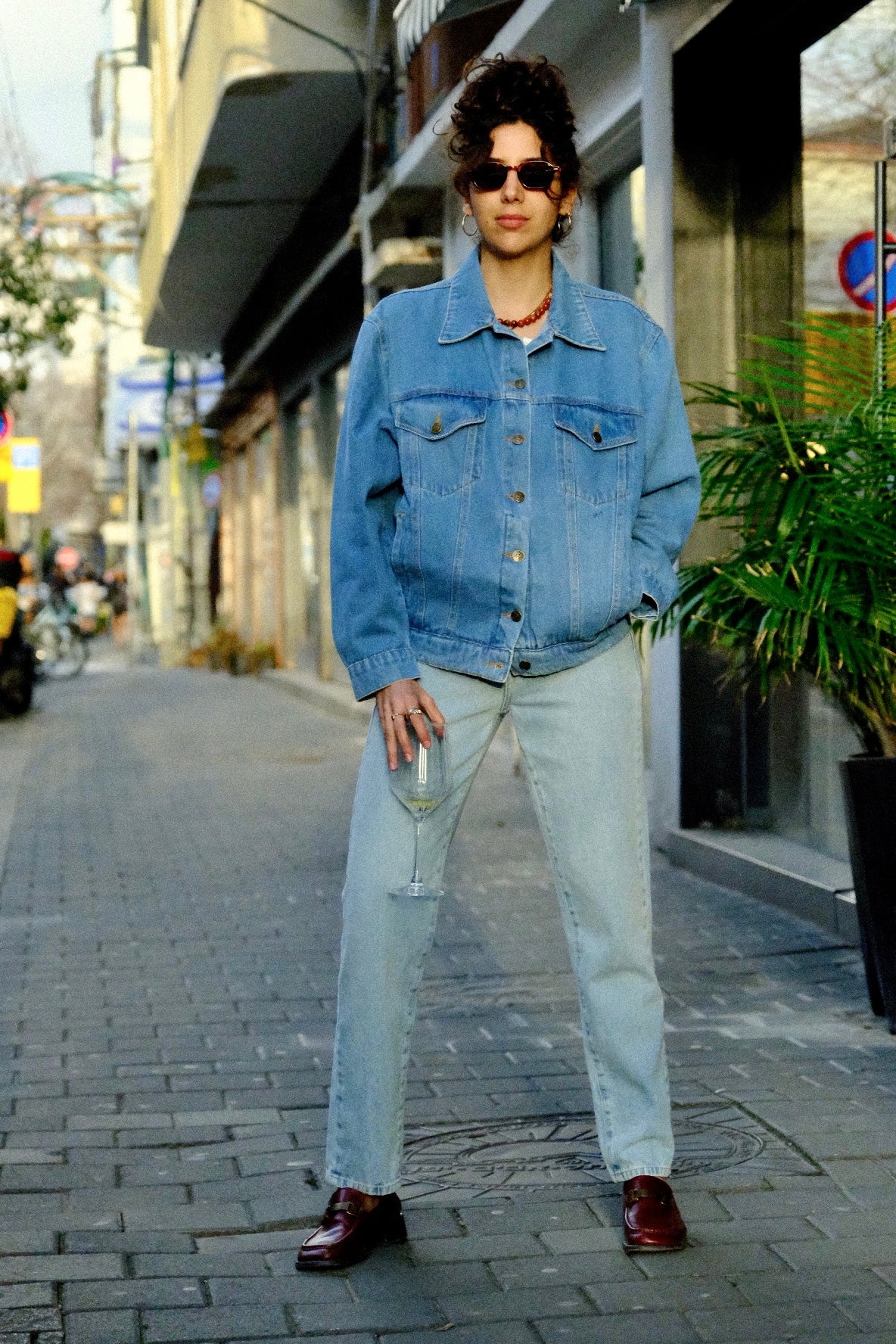 Light Blue Wide Leg Long Jeans