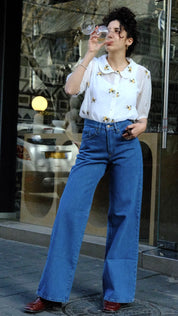 Light Blue Wide Leg Long Jeans