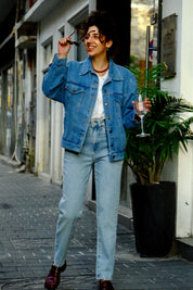 Light Blue Wide Leg Long Jeans