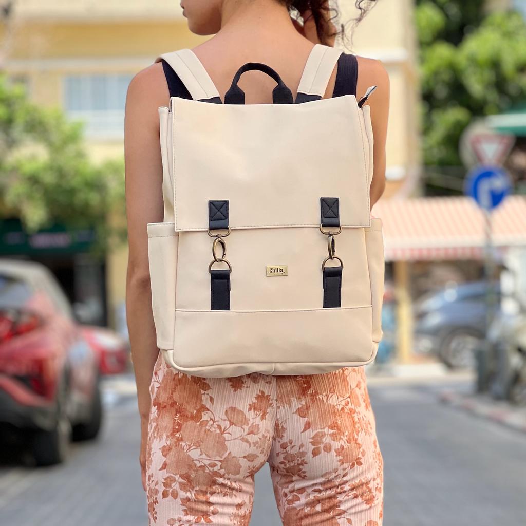 Cream Vegan Leather Unicorn Backpack