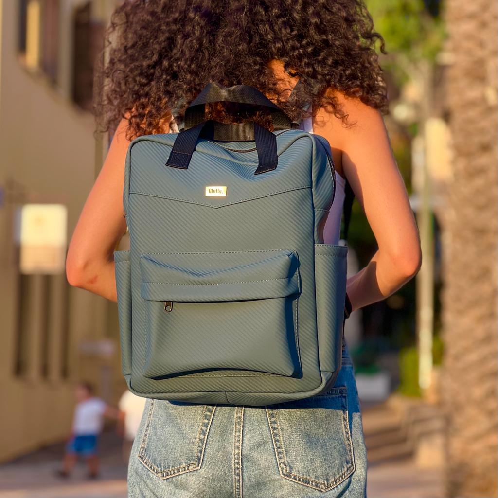 NOAH Gray-Turquoise Carbon Backpack