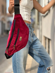 פאוץ' רוני גדול בורדו קטיפה