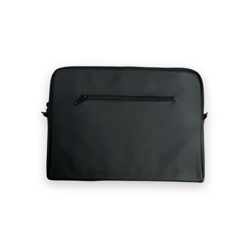 Black Textured Dots Laptop Case with Shoulder Strap