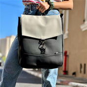 תיק סטודנטס גדול שחור עם אבן טקסטורה