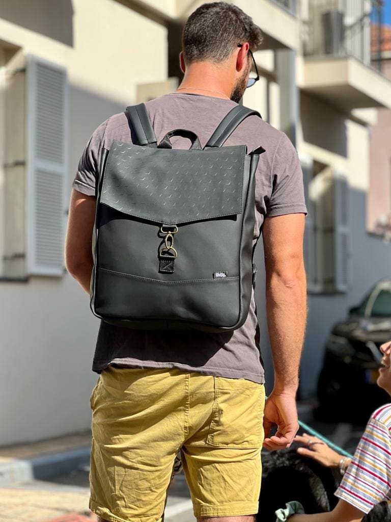 Black Bird Texture Large Students Backpack