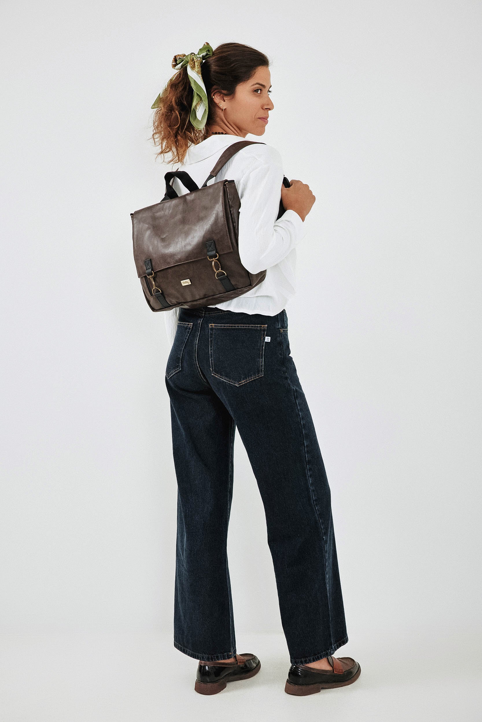 Brown Vegan Leather Large Jaffa Convertible Bag