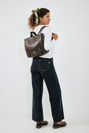 Brown Vegan Leather Large Jaffa Convertible Bag