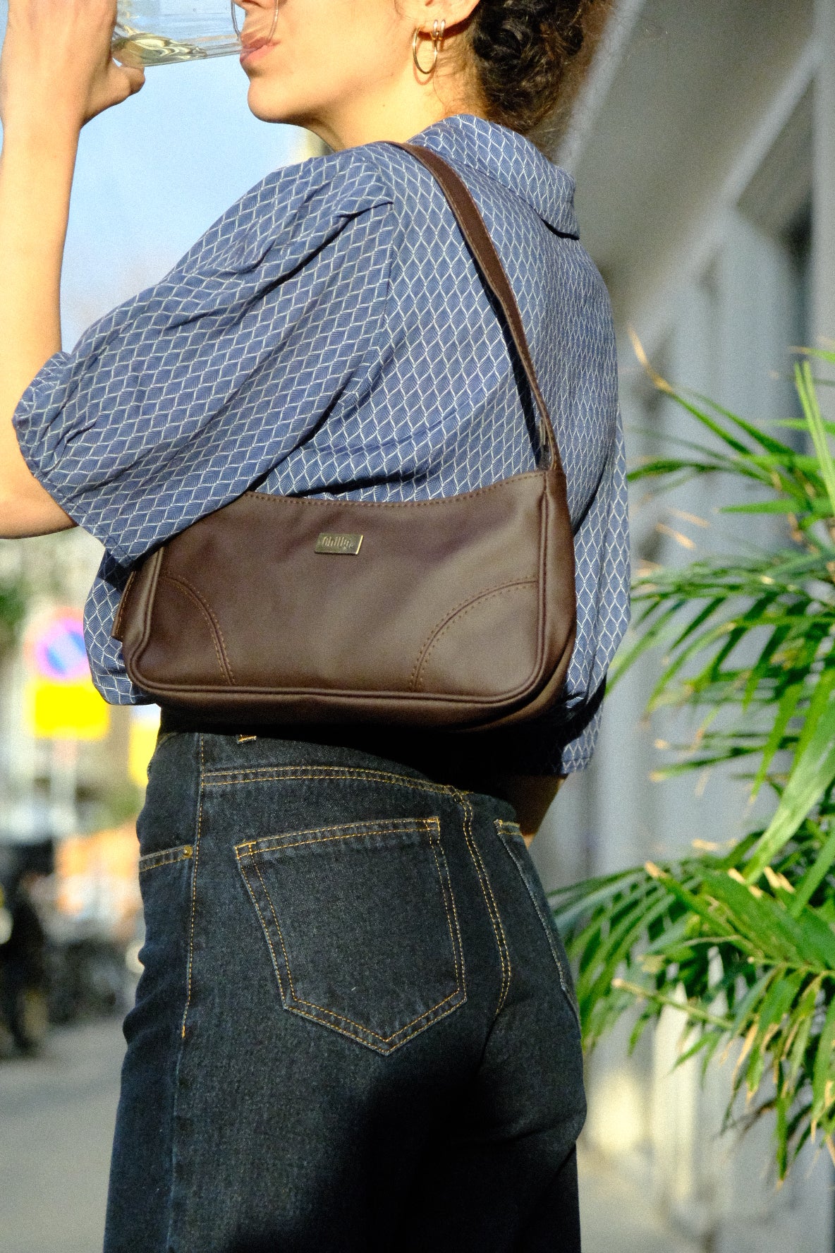 Dark Blue Wide Leg Long Jeans