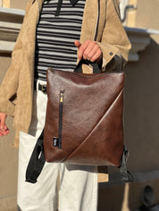 Brown Vegan Leather Reut Bag