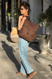 Large Earth Brown Students Backpack