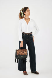 Small Black Spotted Jaffa Convertible Bag