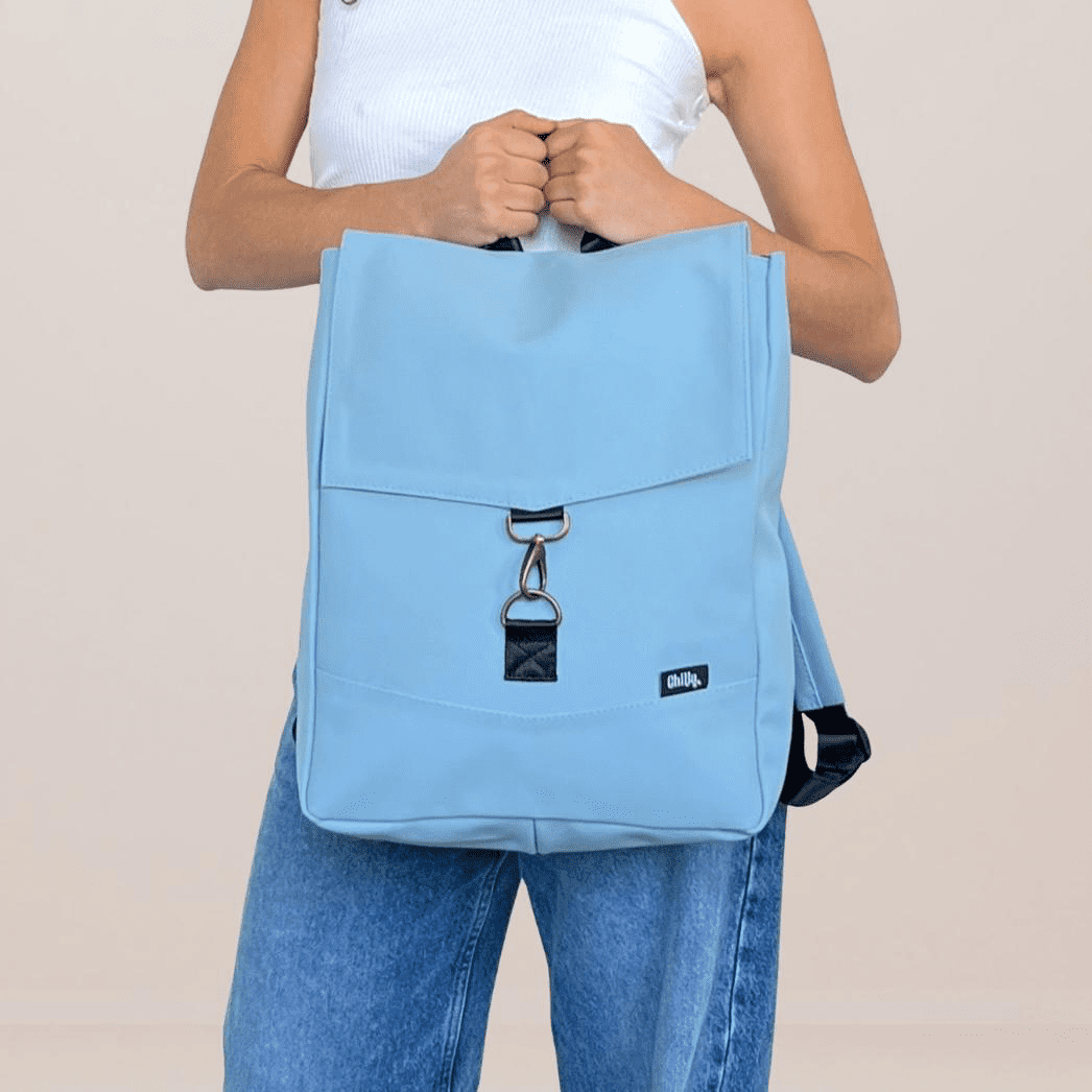 תיק גב סטודנטס בינוני תכלת פסטל